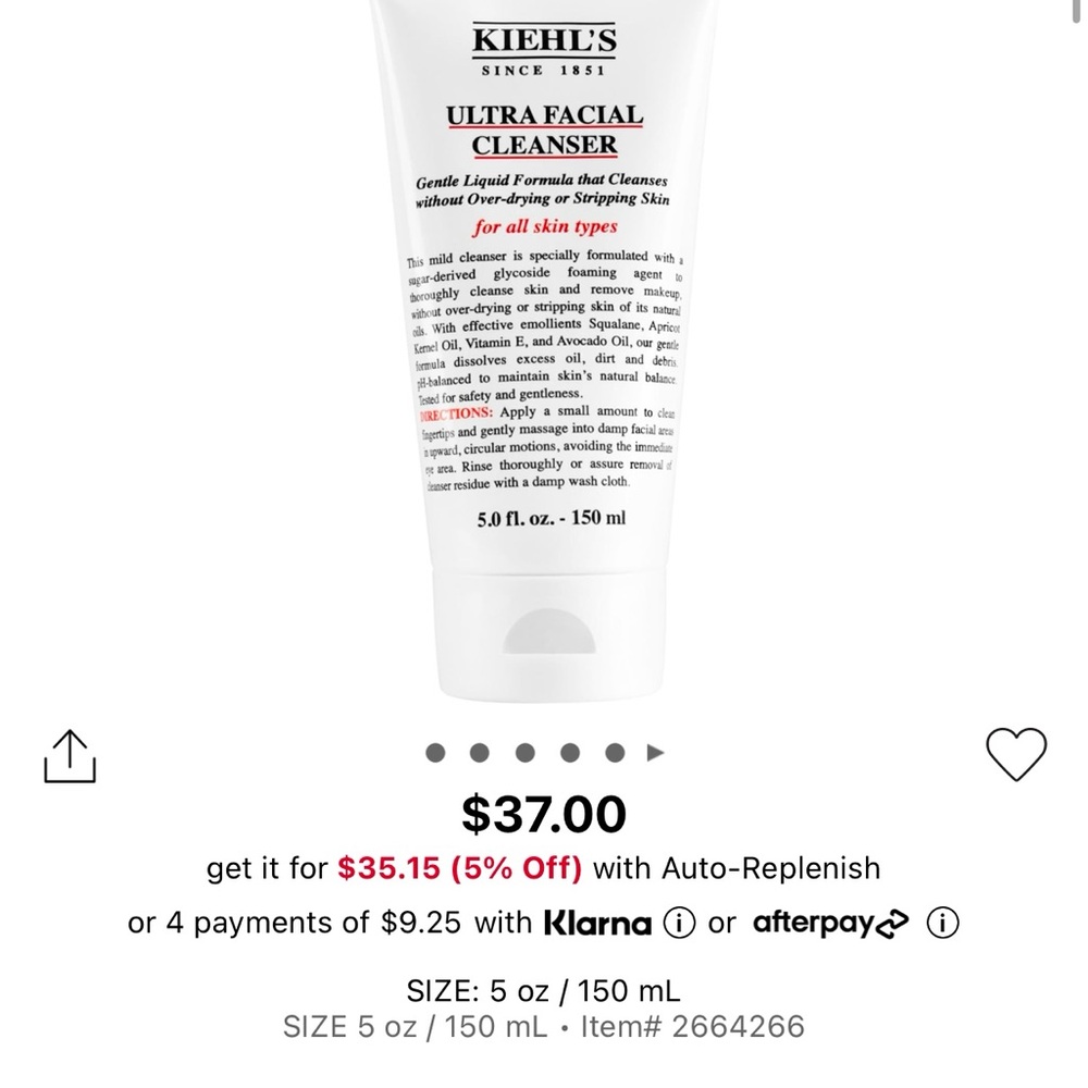 Kiehl's Ultra Facial Cleanser 5 oz